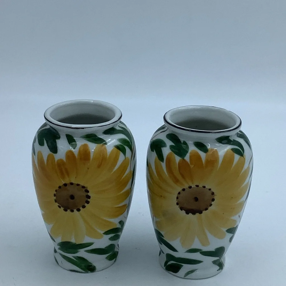 Pair of Mini Flower Vases Made in Japan